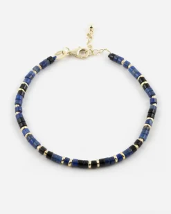 BRACCIALE CILINDRI MINI BLU PLACCATO ORO