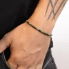 BRACCIALE CILINDRI MINI VERDI PLACCATO ORO