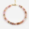 BRACCIALE CILINDRI ROSA PLACCATO ORO