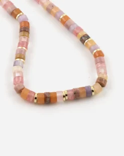 BRACCIALE CILINDRI ROSA PLACCATO ORO