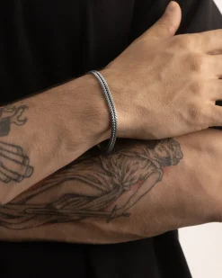 BRACCIALE CODA DI VOLPE COLONNA FULL PERSIAN WAVE IN ARGENTO