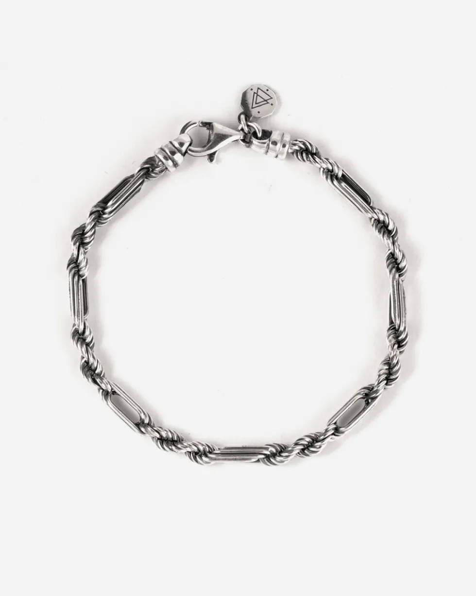 BRACCIALE CORDA 080 ALTERNATA IN ARGENTO