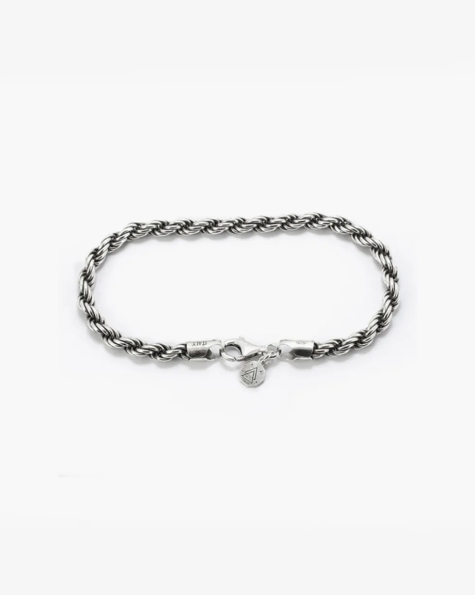 BRACCIALE CORDA IN ARGENTO 080