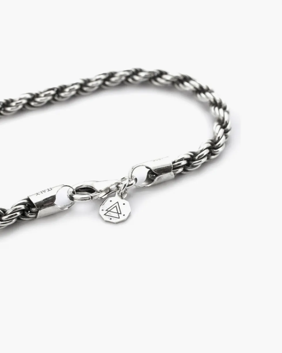 BRACCIALE CORDA IN ARGENTO 080
