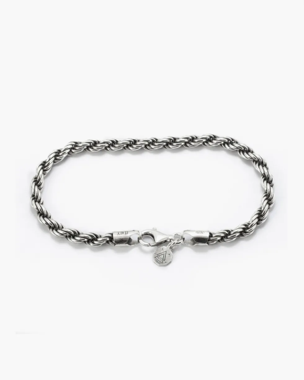 BRACCIALE CORDA IN ARGENTO 100