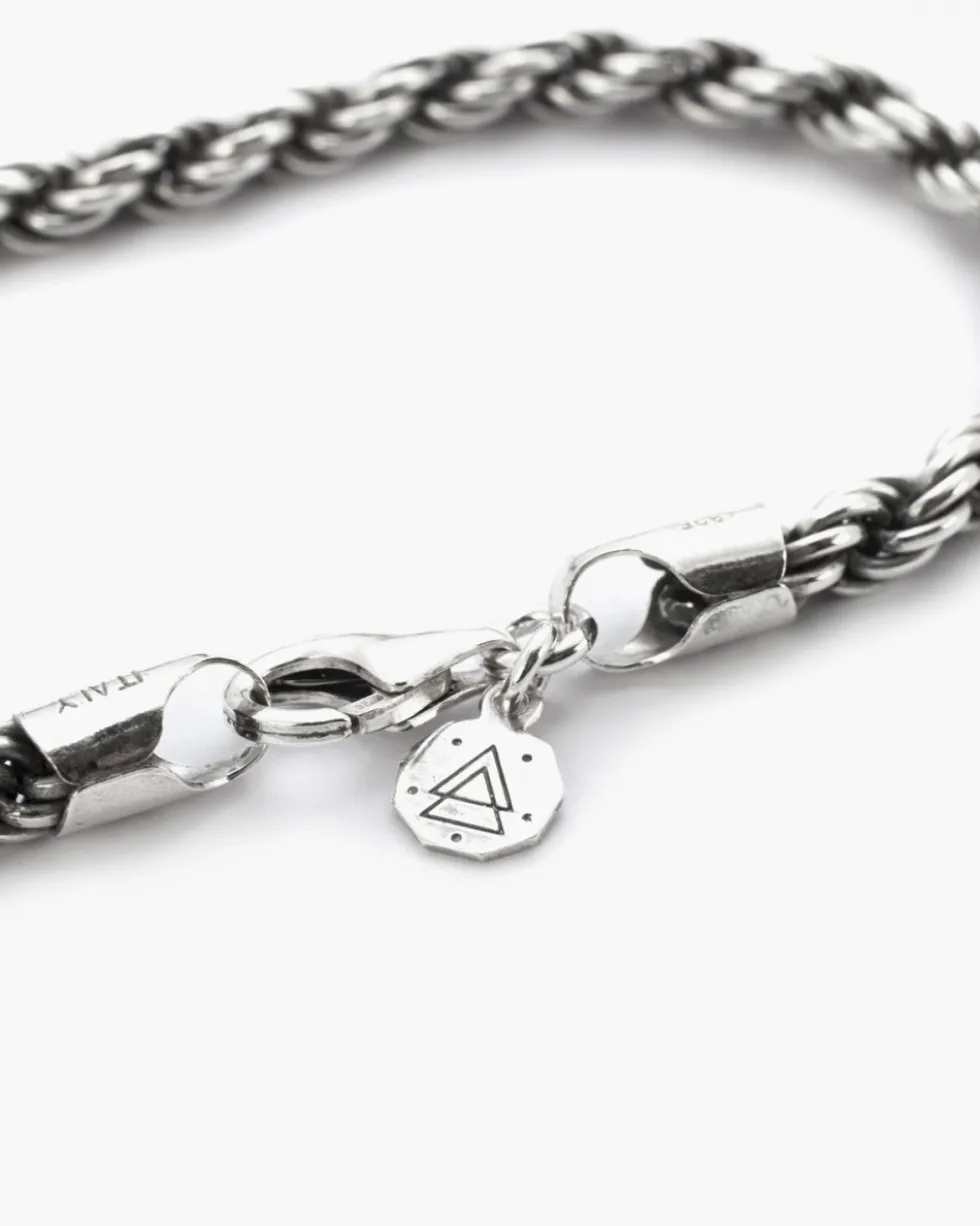 BRACCIALE CORDA IN ARGENTO 100
