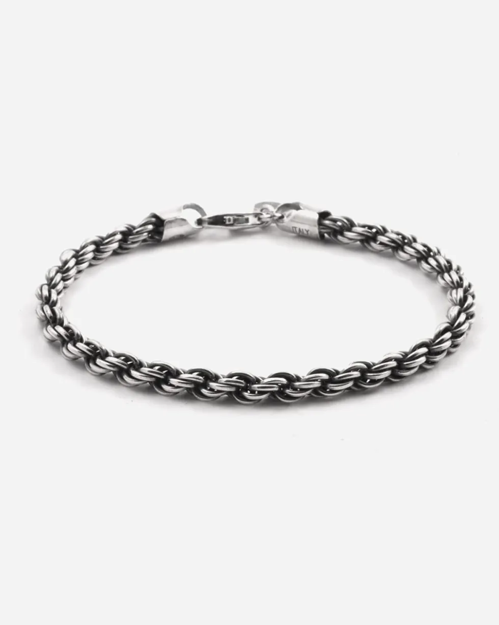 BRACCIALE CORDA IN ARGENTO 100