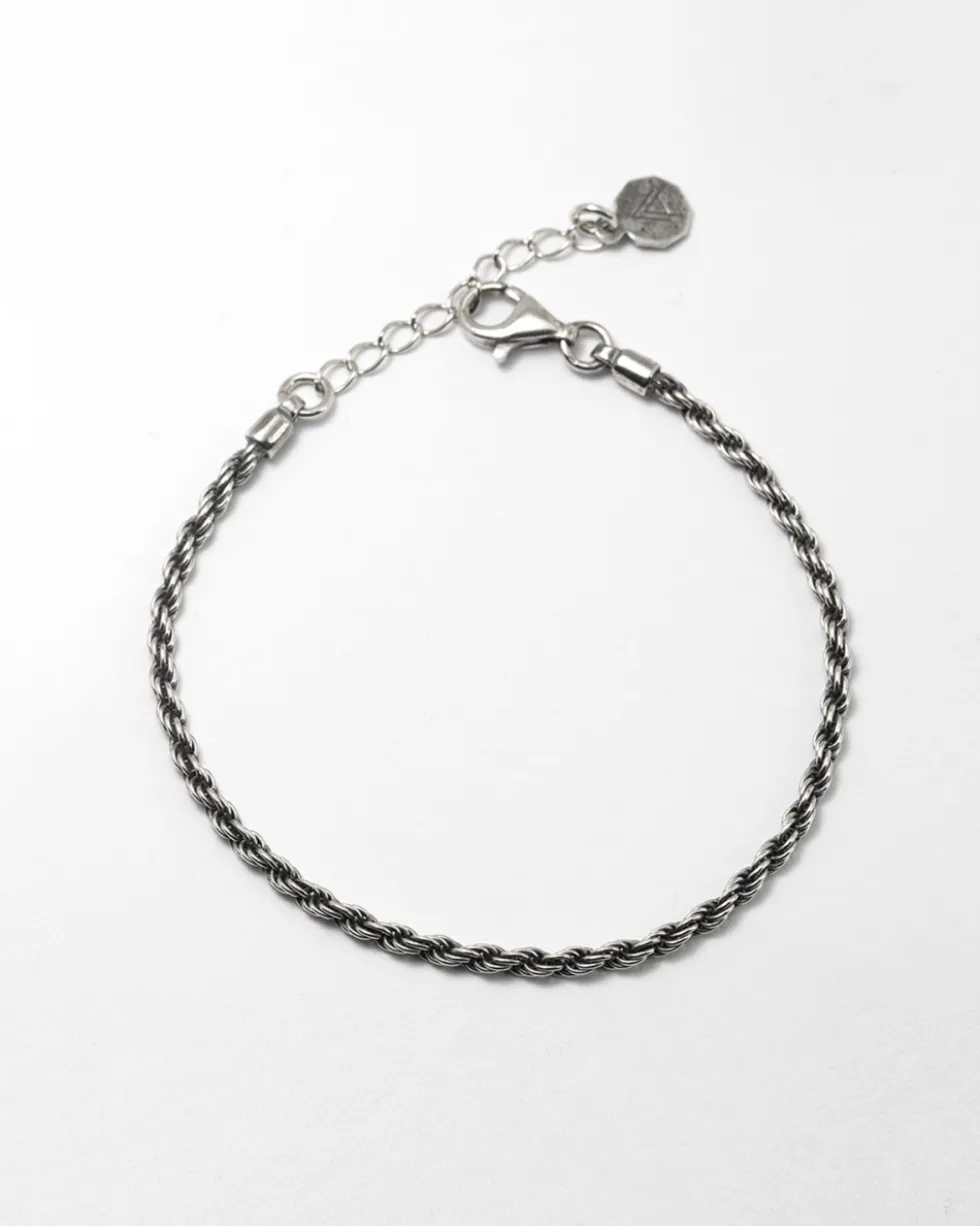 BRACCIALE CORDA IN ARGENTO 050