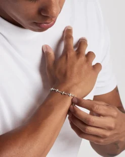 BRACCIALE CROCI GOTICHE IN ARGENTO CON BRILLANTI