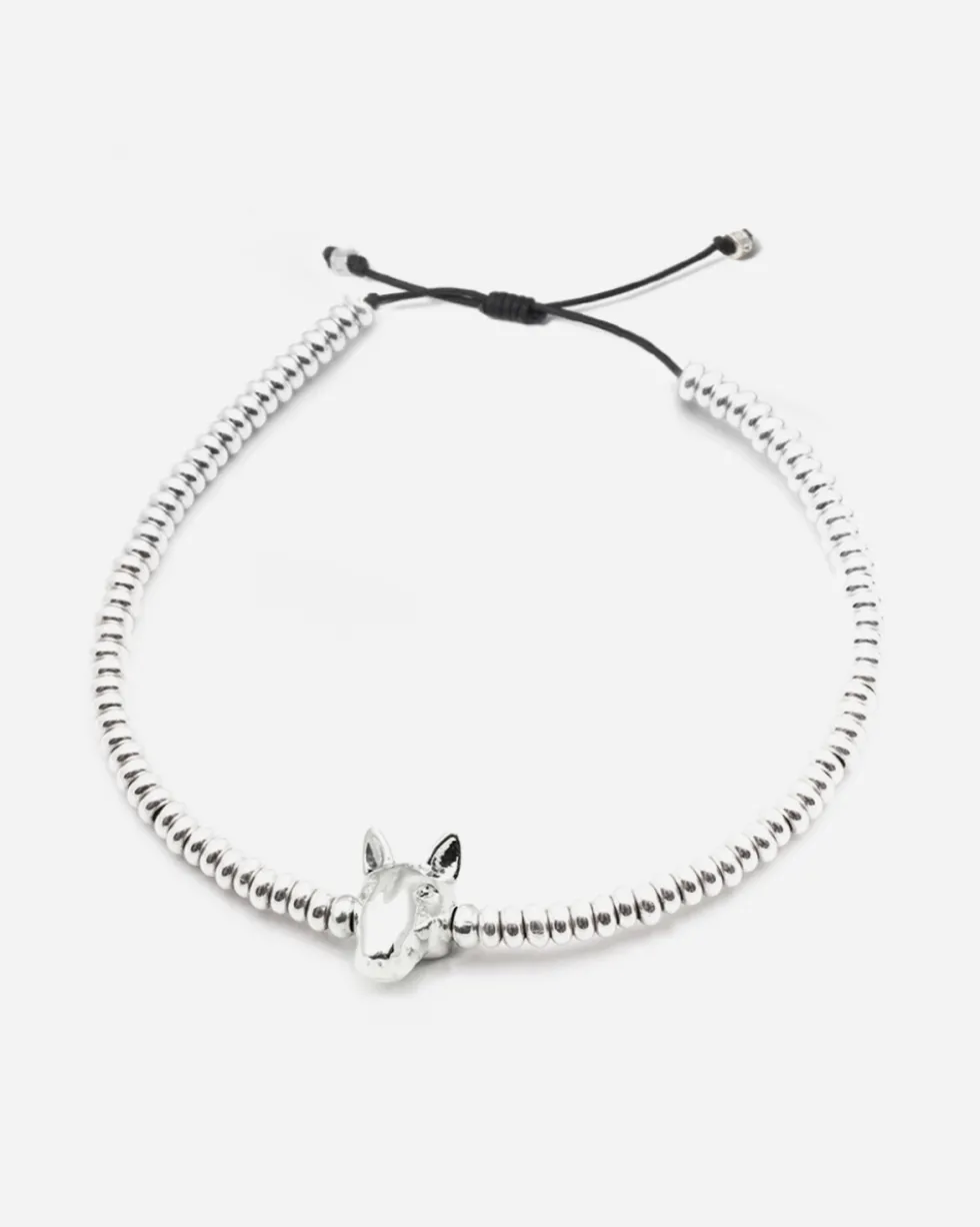 BRACCIALE DOG FEVER TESTA BULL TERRIER IN ARGENTO