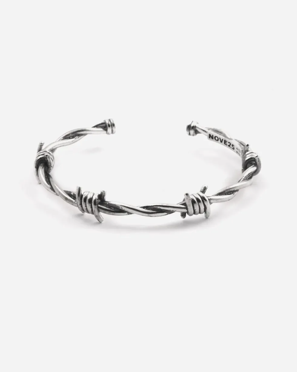 BRACCIALE FILO SPINATO IN ARGENTO