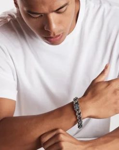 BRACCIALE GRUMETTA CON TEXTURE GOTICA INSIGNA IN ARGENTO