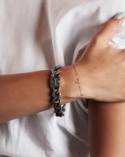 BRACCIALE GRUMETTA CON TEXTURE GOTICA INSIGNA IN ARGENTO
