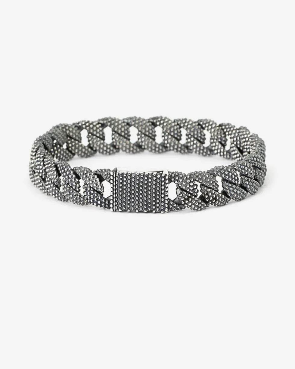 BRACCIALE GRUMETTA PICCOLA PUNTINATA IN ARGENTO