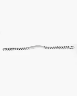 BRACCIALE GRUMETTA QUADRATA CON TARGA FILO 250 IN ARGENTO