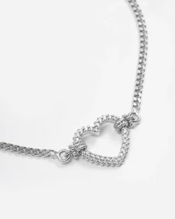 BRACCIALE IN ARGENTO TIGHT LOVE CON CUORE CON BRILLANTI