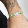 BRACCIALE IN CORDA VERDE CON TARGA PROPAGANDA W/ NOVE25 IN ARGENTO