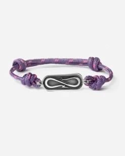 BRACCIALE IN CORDA VIOLA CON TARGA PROPAGANDA W/ NOVE25 IN ARGENTO
