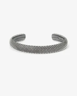 BRACCIALE RIGIDO PUNTINATO IN ARGENTO
