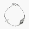 BRACCIALE ROSARIO CUORE EX-VOTO E CROCE GOTICA