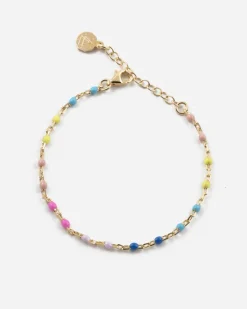 BRACCIALE SMALTO MULTICOLOR GRANDE PLACCATO ORO