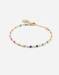 BRACCIALE SMALTO MULTICOLOR GRANDE PLACCATO ORO