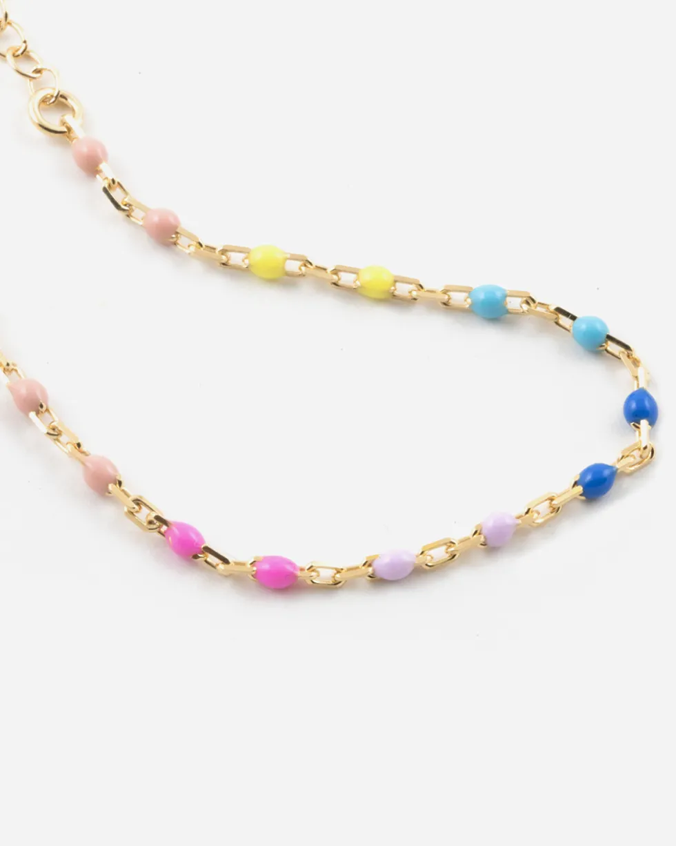 BRACCIALE SMALTO MULTICOLOR GRANDE PLACCATO ORO