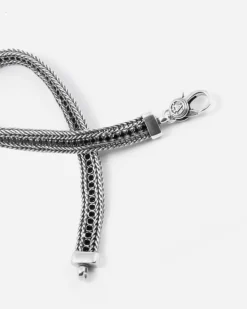 BRACCIALE TENNIS DOPPIA CODA DI VOLPE BLACK BOLD FOXTAIL IN ARGENTO CON BRILLANTI