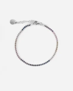BRACCIALE TENNIS GRADIENT IN ARGENTO CON PIETRE MULTICOLOR