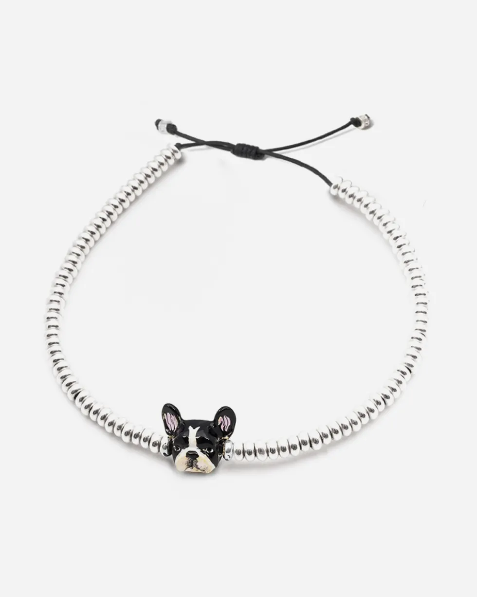 BRACCIALE TESTA BULLDOG FRANCESE / SMALTO
