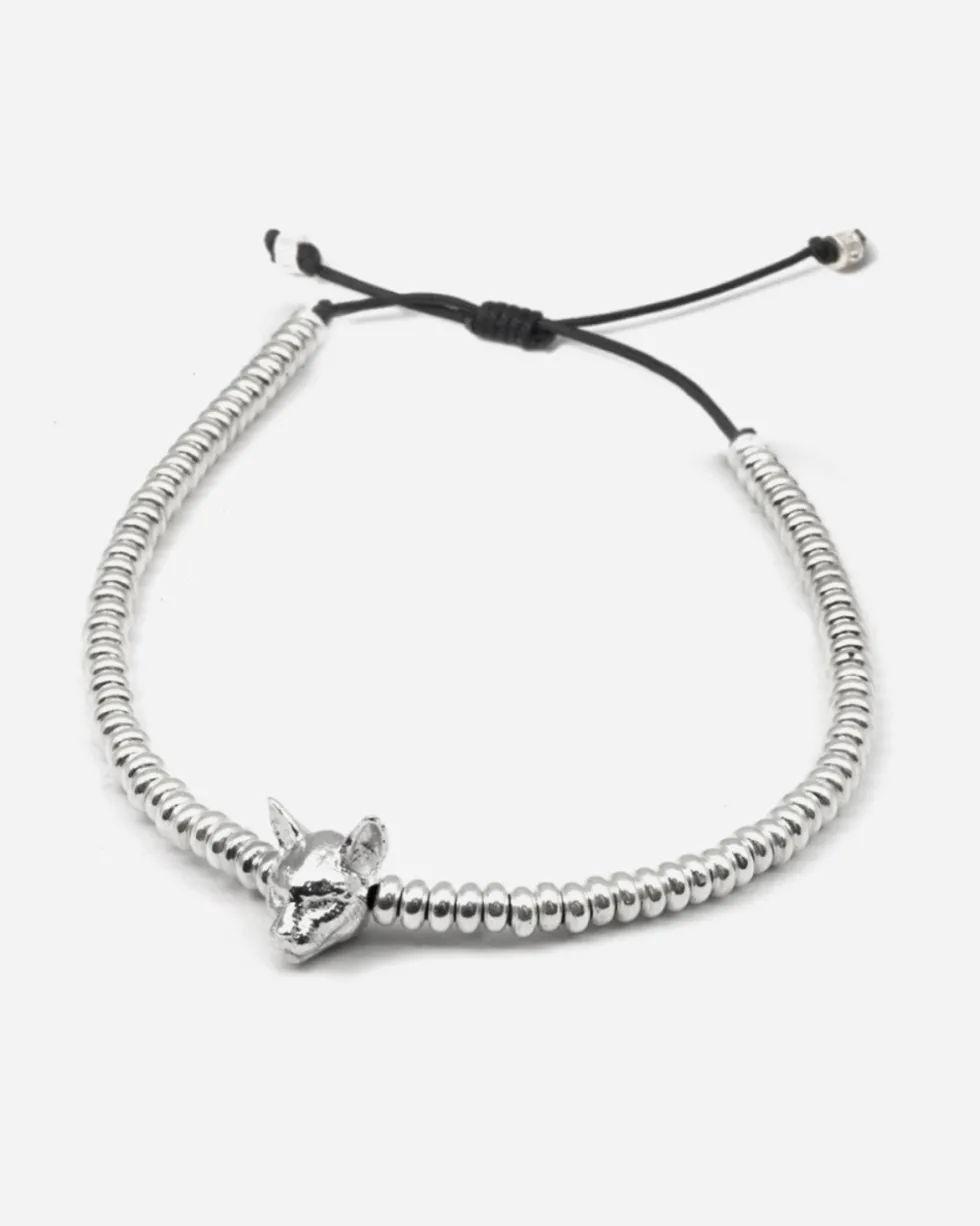 BRACCIALE TESTA GATTO SIAMESE IN ARGENTO