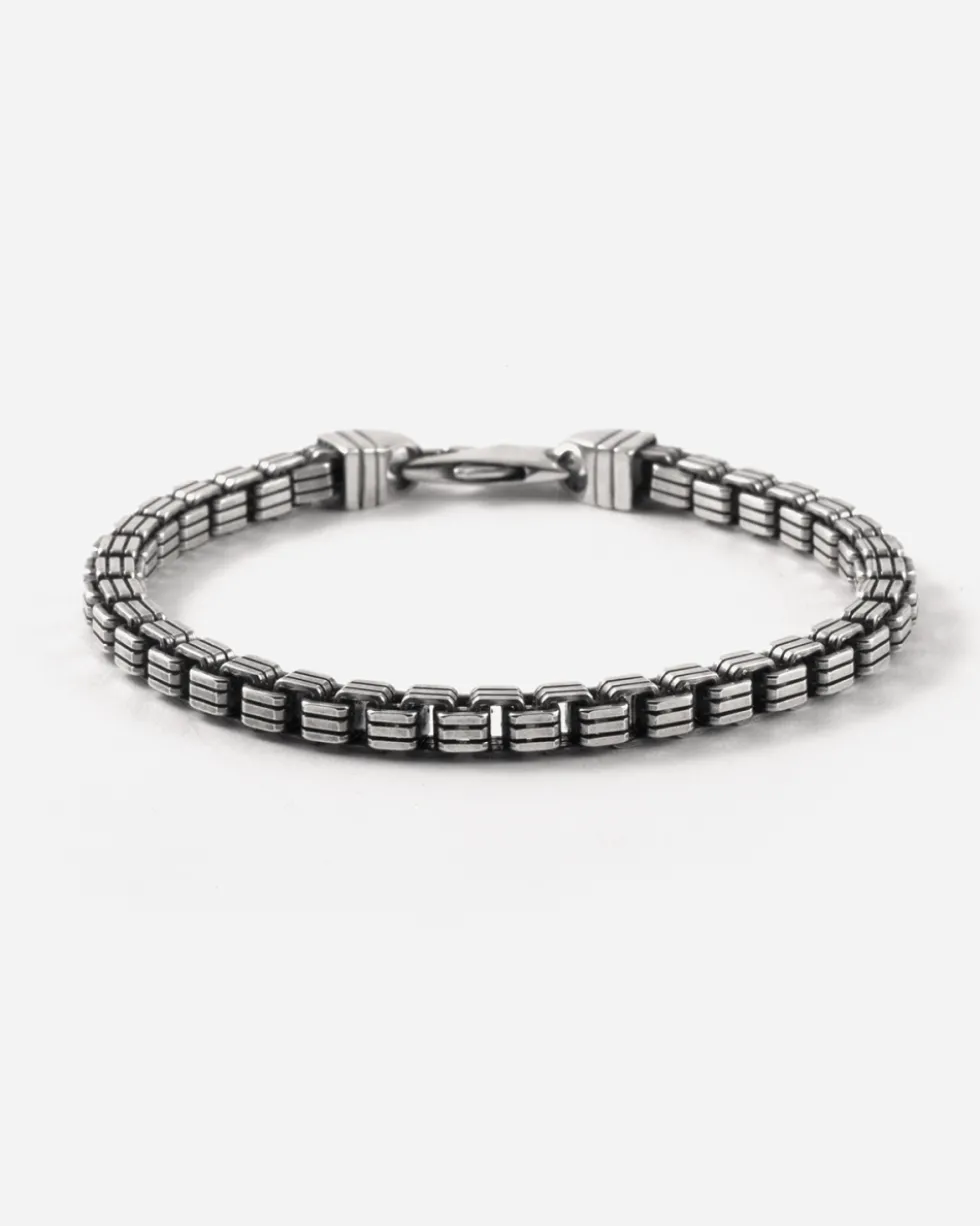 BRACCIALE VENEZIANA RIGATA IN ARGENTO