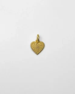 CIONDOLO CHARM CUORE PUNTINATO PLACCATO ORO