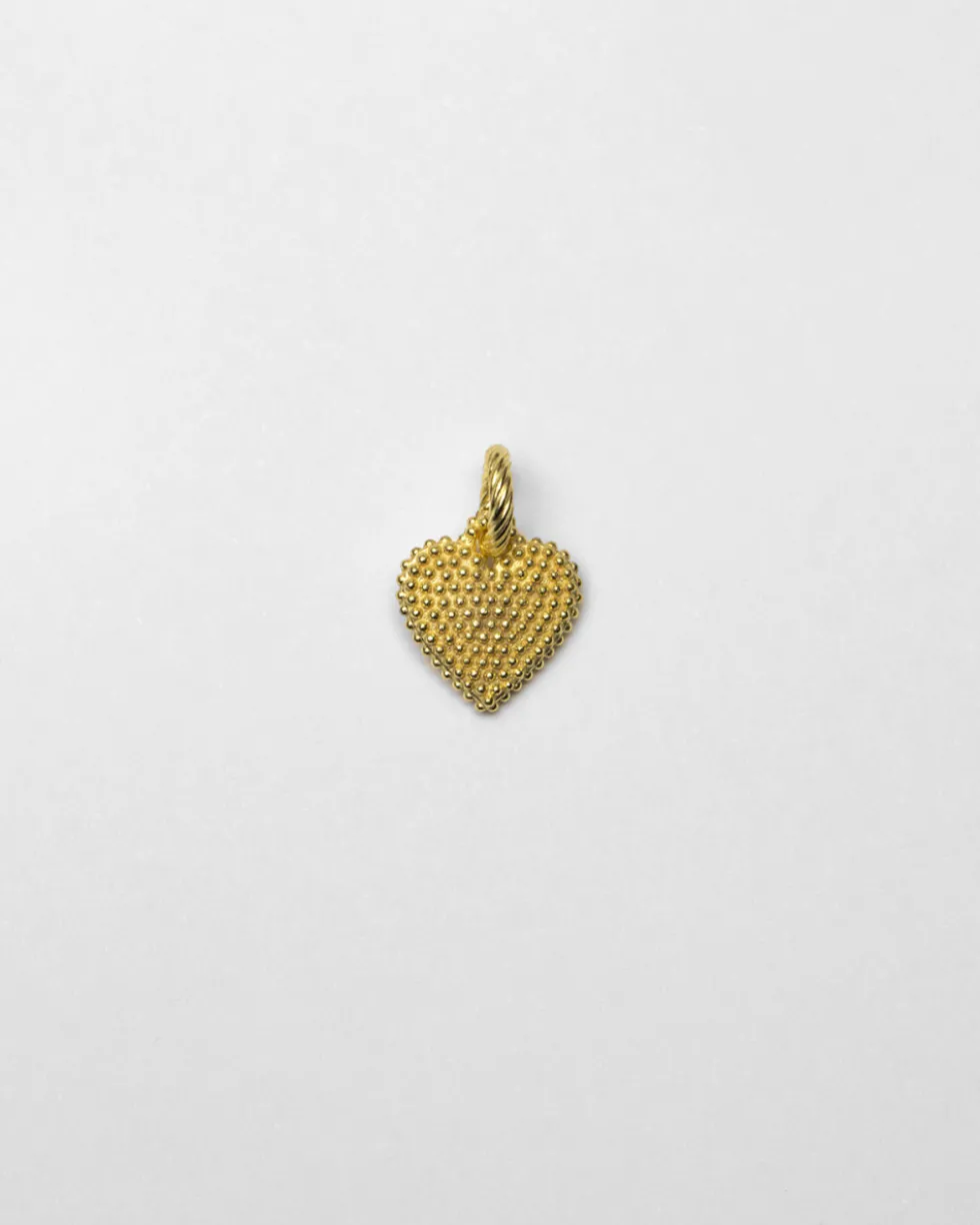 CIONDOLO CHARM CUORE PUNTINATO PLACCATO ORO