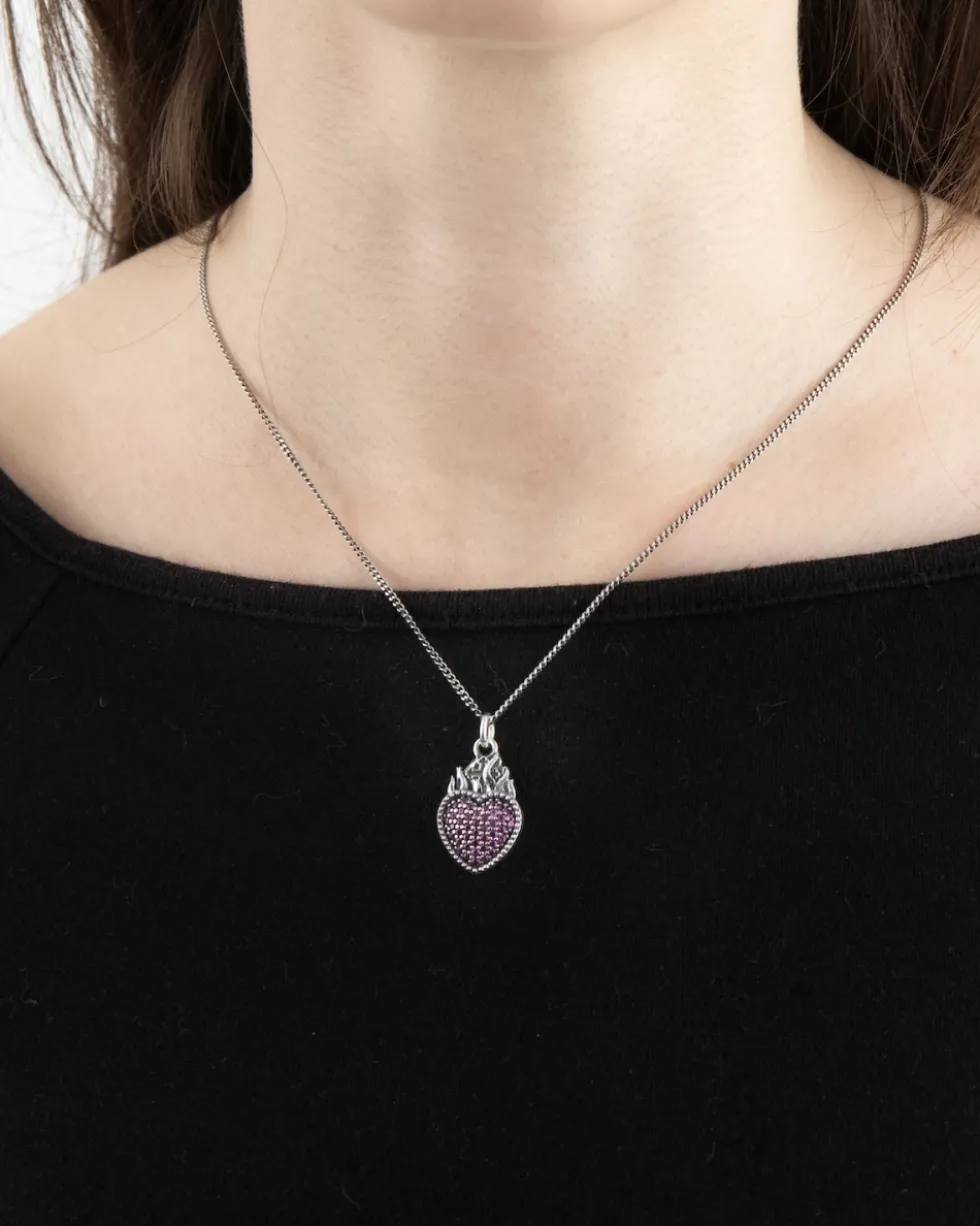 CIONDOLO CUORE GLITTERING EX-VOTO IN ARGENTO CON BRILLANTI