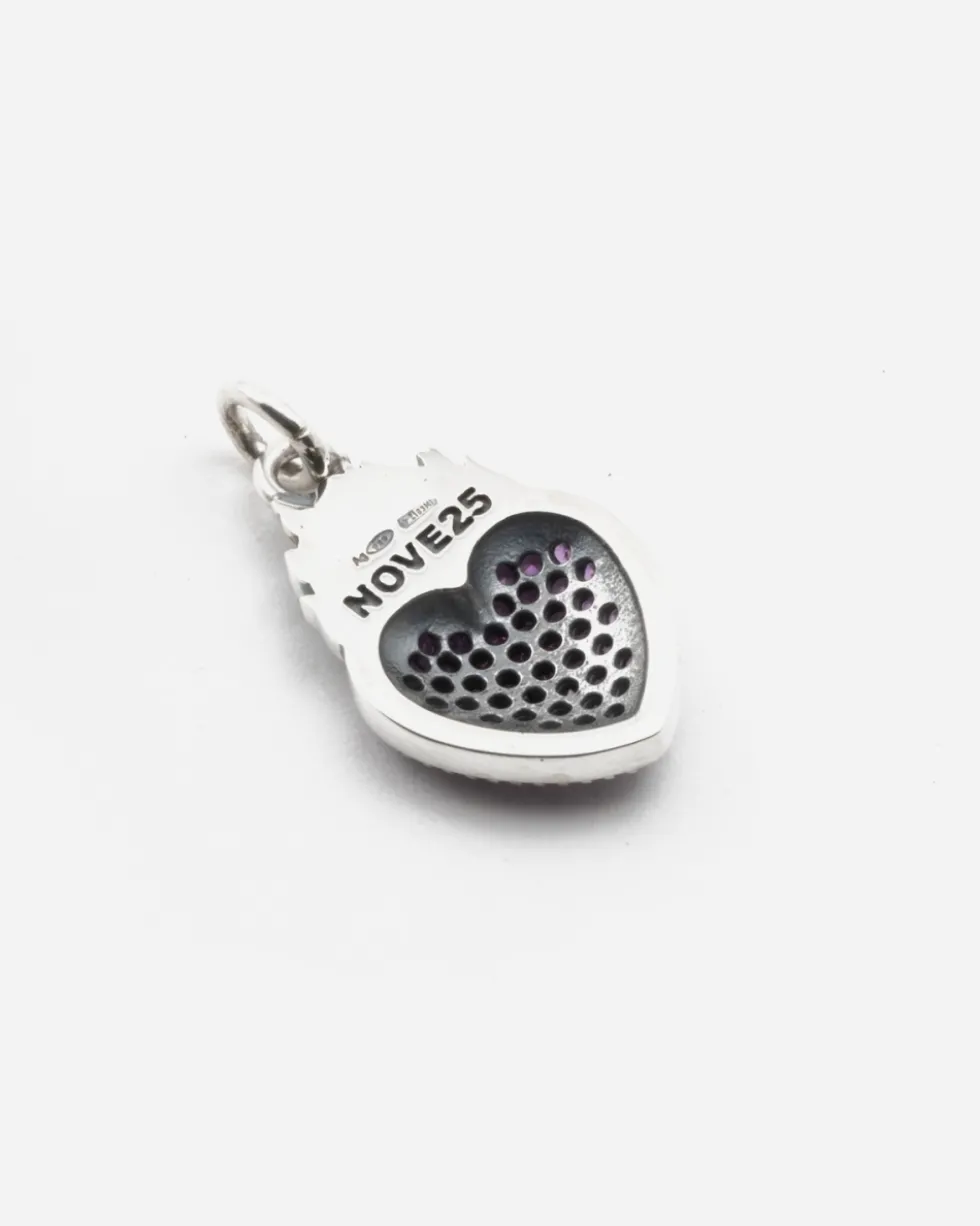 CIONDOLO CUORE GLITTERING EX-VOTO IN ARGENTO CON BRILLANTI