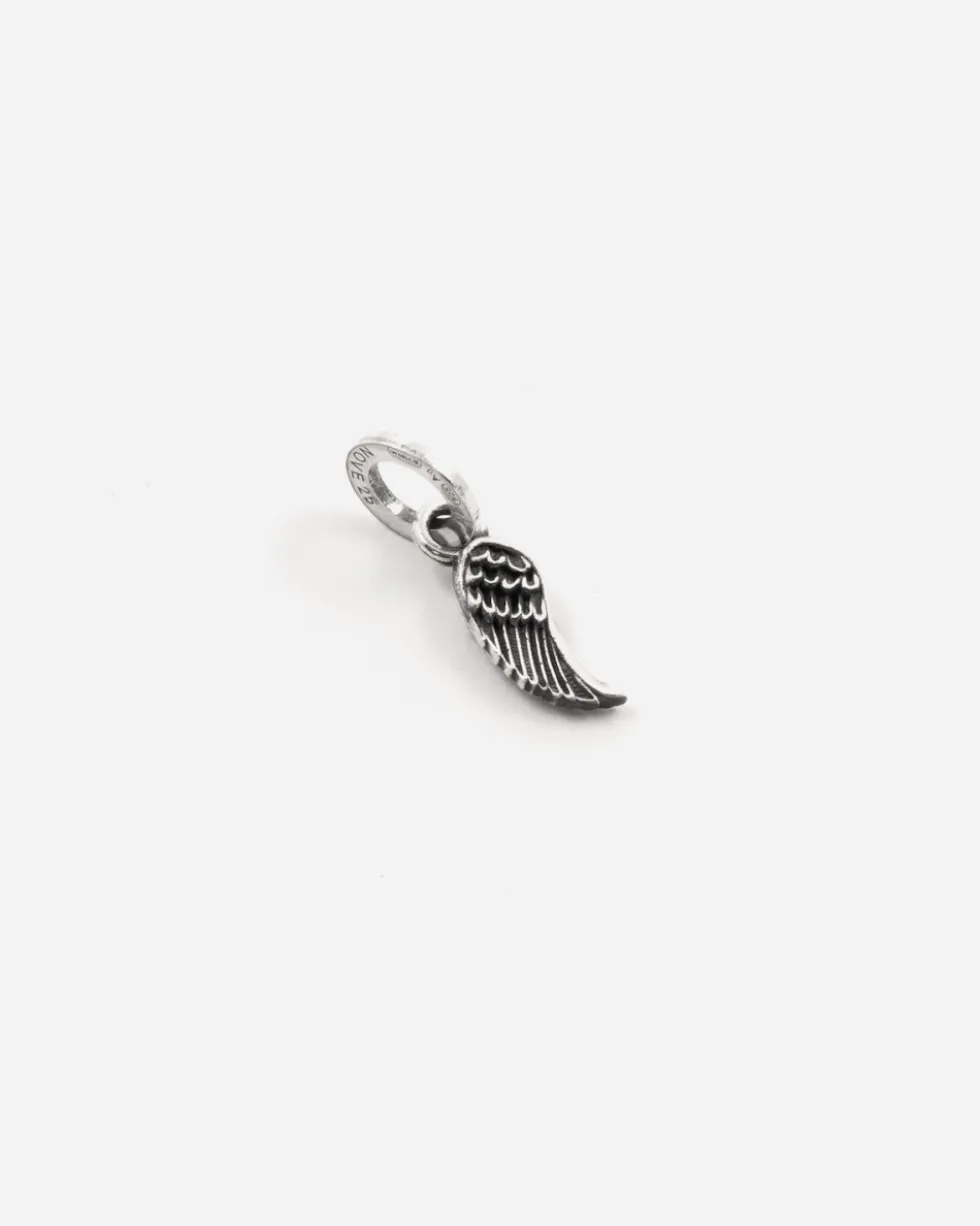 CIONDOLO MINI CHARM ALA IN ARGENTO