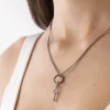 CIONDOLO MINI CHARM CHIAVE PUNTINATA IN ARGENTO