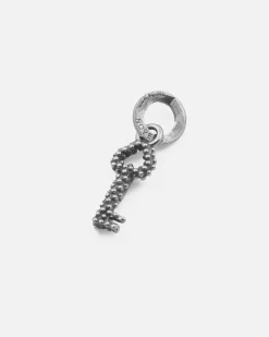 CIONDOLO MINI CHARM CHIAVE PUNTINATA IN ARGENTO