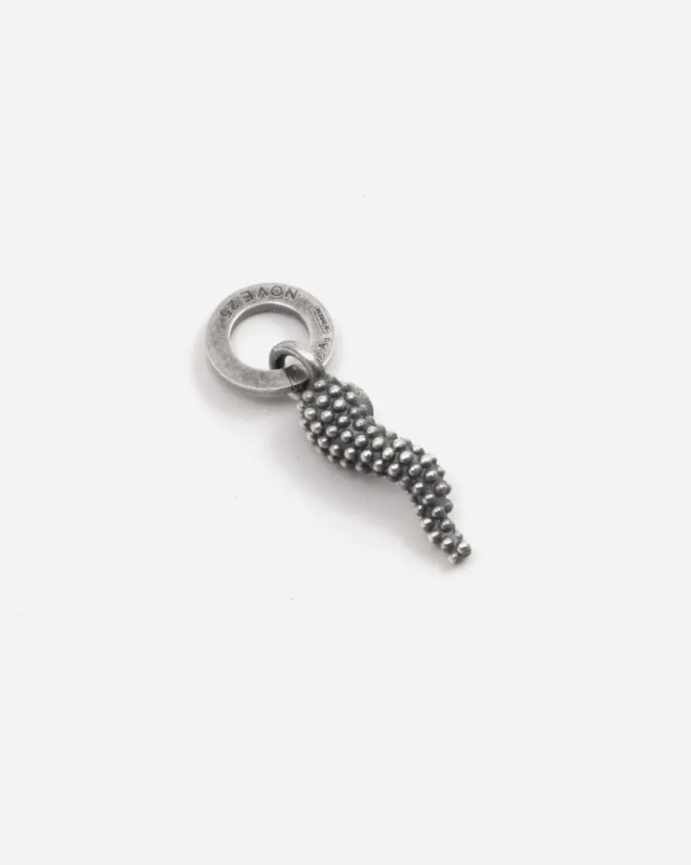 CIONDOLO MINI CHARM CORNINO PUNTINATO IN ARGENTO
