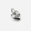 CIONDOLO MINI CHARM CUORE CON FIAMMA IN ARGENTO