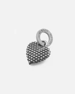 CIONDOLO MINI CHARM CUORE PUNTINATO IN ARGENTO