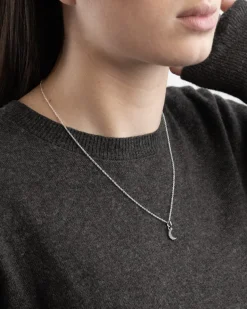 CIONDOLO MINI CHARM LUNA PUNTINATA IN ARGENTO