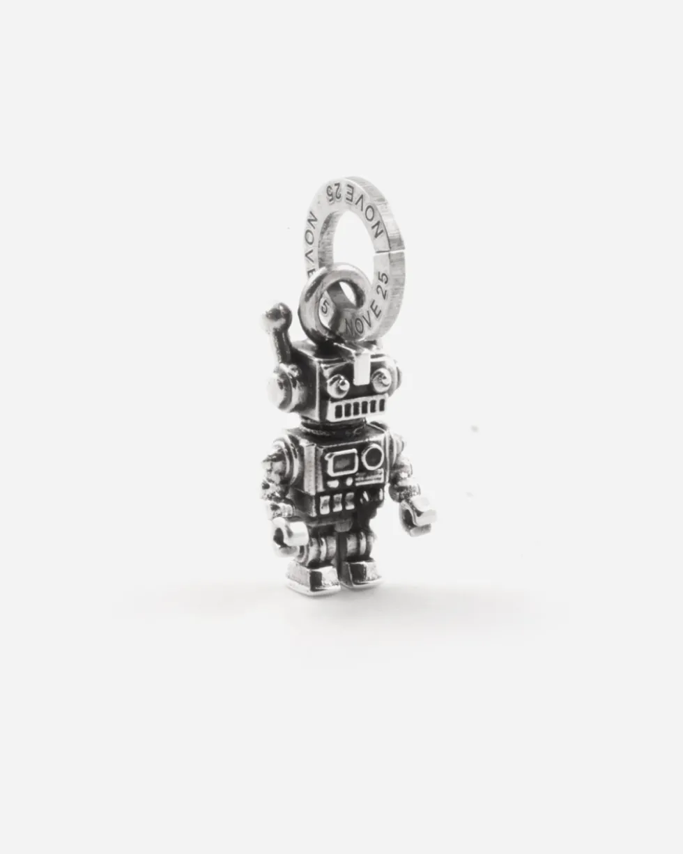 CIONDOLO MINI CHARM ROBOT IN ARGENTO