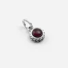 CIONDOLO MINI CHARM TEXTURE GRUMETTA IN ARGENTO CON PIETRA ROSSA BOMBATA