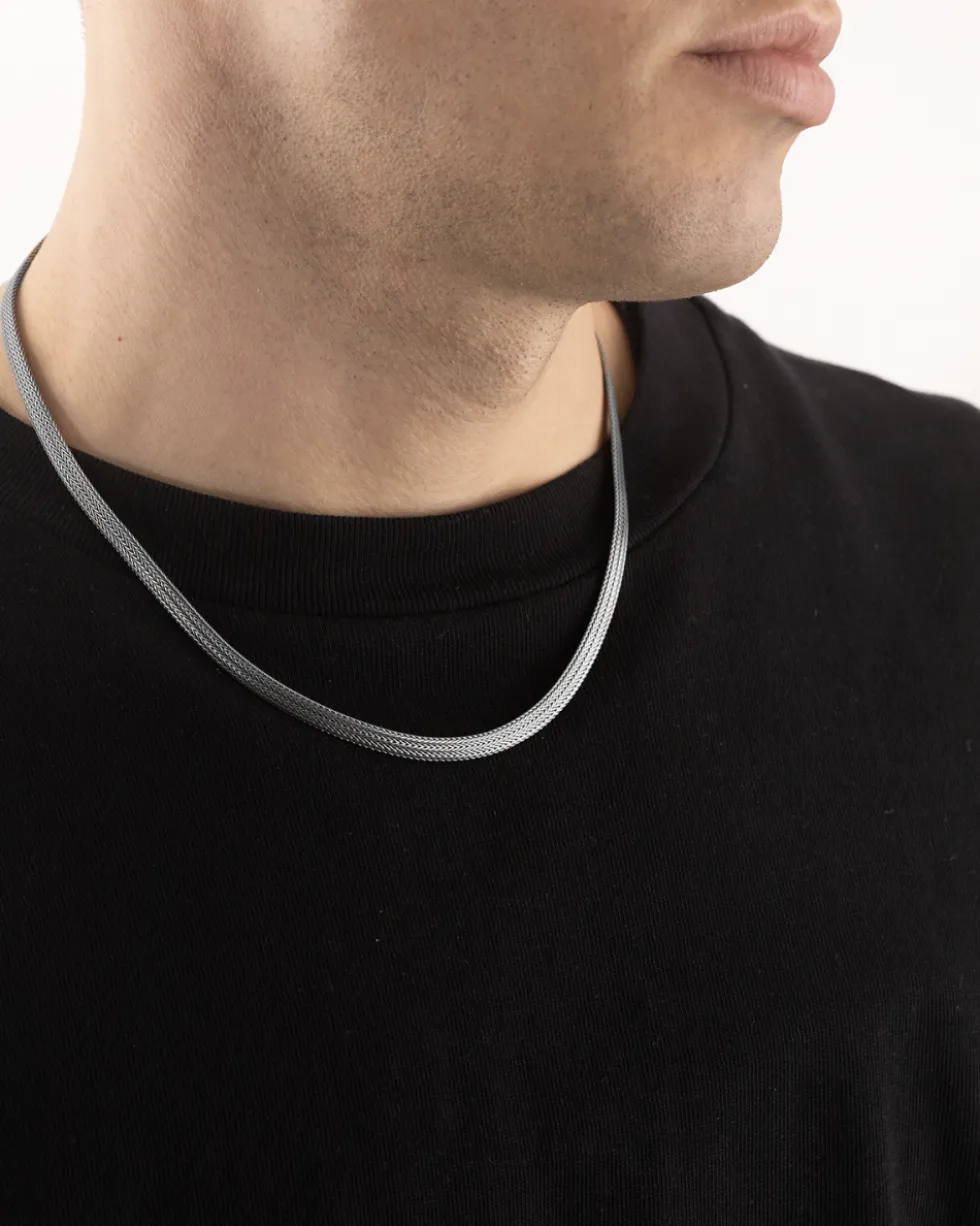 COLLANA CALZA PIATTA IN ARGENTO