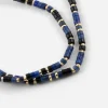 COLLANA CILINDRI MINI BLU PLACCATA ORO