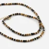 COLLANA CILINDRI MINI MARRONI PLACCATA ORO