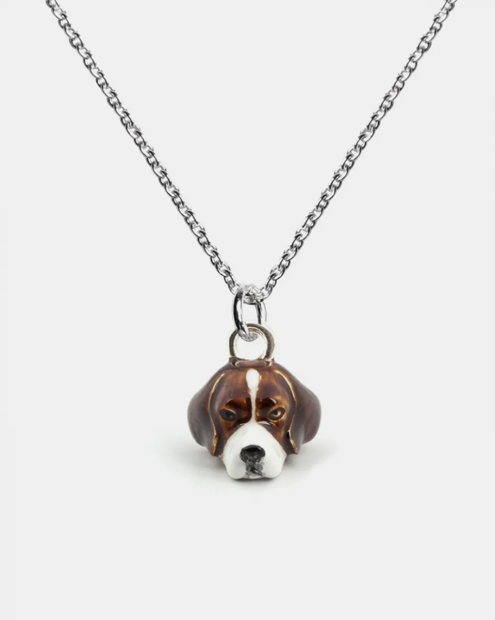COLLANA CON CIONDOLO BEAGLE SMALTATO