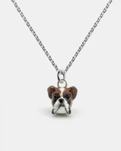 COLLANA CON CIONDOLO CANE BOXER SMALTATO
